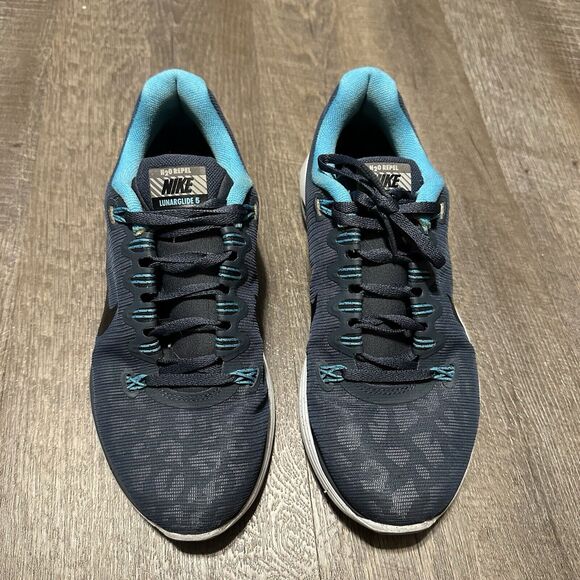 LunarGlide+ 5 'Shield Pack - Dark Armory Blue Cheetah‎ Leopard Print Womens 7 - Picture 2 of 6